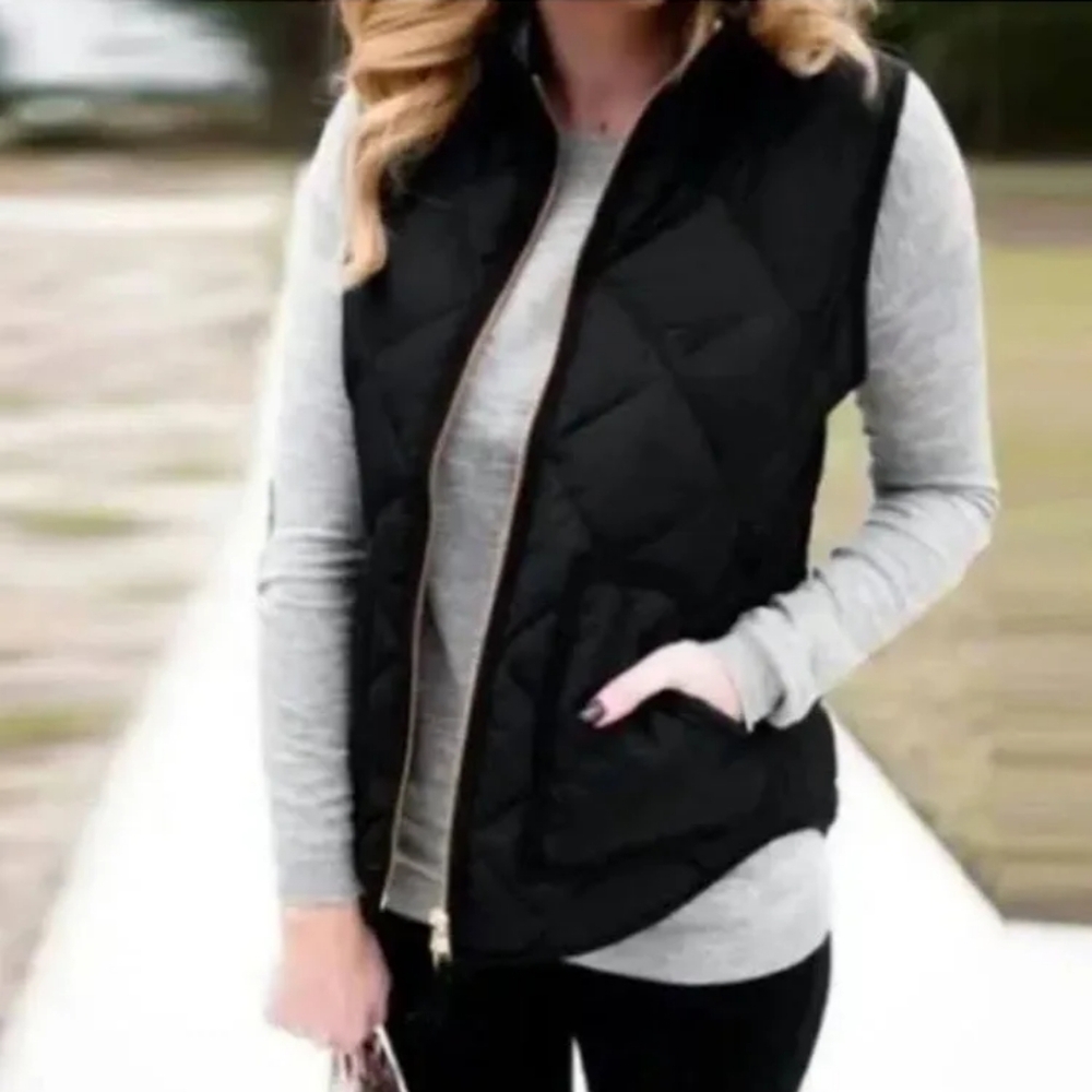 J. Crew Quilted Puffer Vest Navy Blue Sz XXS